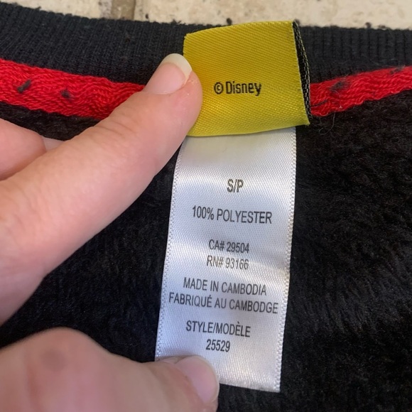 Disney Mickey Mouse & Friends Velour Raglan Sweatshirt - Small - Picture 6 of 7
